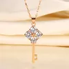 New copper micro-inset zircon electroplated key necklace feminine fringe collar chain fashion choker jewelry new design