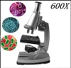 Cadeau d'anniversaire pour enfants, jouet éclairé 600x, Microscope monoculaire pour étudiant avec miroir réfléchissant et lampe 3442950