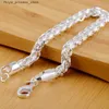 Charm Bracelets New 925 sterling silver fishbone jewelry for women and men Q240321