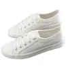 Casual Shoes Unisex White Canvas Summer Vulcanized Lace-up Students Cloth Shoe Women's Flats Sneakers Women Board