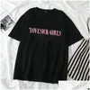 تي شيرت المرأة كيف تحب الملابس kpop tshirt tshirt السيدات kawaii harajuku lovesick فتيات طباعة قصيرة الأكمام خمر y2k drop de otka3