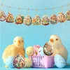 Décoration de fête 12pcs Pâques dessin animé carton suspendu étiquette oeuf mignon poussin arbre pendentif joyeux décor pour la maison