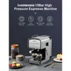 Ihomekee Máquina de café expreso italiano de 15 piezas, máquina de capuchino con leche, con barra de vapor de burbujas, adecuada para el hogar y la oficina, máquina de café de calentamiento rápido - CM6822,