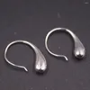 Orecchini a cerchio in vero argento sterling massiccio 925 pendenti da donna con cerchio di gocce d'acqua curvo lucido e fortunato