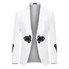 Costumes pour hommes Motif floral Hommes pour mariage Groom Wear Tuxedos Slim Fit Un bouton Mâle Mode Blazer 2 pièces (veste pantalon) 2024