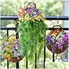 Pots de jardinières en osier tissé panier suspendu mur planteur fleur à la main en rotin pour la décoration de la maison jardin mariage 230608 livraison directe P Dhypz