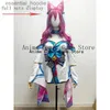 cosplay Costumi anime Ahri LOL giochi di ruolo con parrucche orecchie fiori leggendari costumi di ruolo Feste di Halloween ragazzeC24321