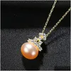 Pendant Necklaces Korean Fashion Sweet Pearl Shiny Zircon Crown Necklace Jewelry Sexy Charming Women Clavicle Chain Accessories Drop Dhgls