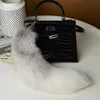 40cm/16" Real Genuine Fox Fur Tail Keychain Cosplay Toy Car Keyring Bag Charm Pendant Gift