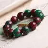 Bangle Natural Jade Jewelry Round Beads Natural Ruby emerald jade bracelet 240305