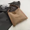 Abendtaschen Einfache Nubukleder Schulter für Frauen 2024 Winter Einfarbige Dame Reiseeinkaufstasche Weibliche Unterarmquadrathandtaschen