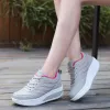 Para mulheres 2024 Running 804 Moda Mesh Sneakers Breathable Lace Up Wedge Platform Ladies Outdoor Casual Sport Shoes 75425