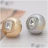 Sy Notionsverktyg OC David 240001 Womens Fashion Decorative Buckle Diamond Inlaid Metal Buttons Diy Hand Syn Thread Drop Delive DH0MV