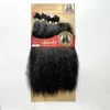 Pack Adorable Afro Kinky Straight One Pack Solution,Packet Synthetic Hair Bundles With 2*4 T Part Lace Closure COZY WAVY 4PCS Package