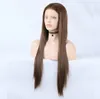 2024 13x4ボディウェーブレースフロントヒューマンヘアウィッグナチュラルヘアラインジェットブラックシルキーストレートウィッグ