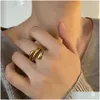 Bandringen Chinese stijl titanium stalen skeletring voor kinderen Ocn Drop Delivery Sieraden Otzqe