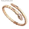 Charm Bracelets sanke diamond gold bangle designer jewelry for women 18K rose gold silver plated cuff s woman jewelrys girl lady man paty holiday gift Q240321