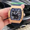 RM Watch Swiss Watch Tactical Watch RM015 Tourbillon Double Time Zone Rose Gold RM015 Manual Wristwatch