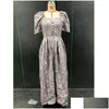 Vêtements ethniques Kaftan Dubaï Turquie Femmes Musulman Maxi Robe Élégante Col Carré Soirée Robes Islamique S Arabe Robe Robe Drop Otqku