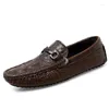 Chaussures décontractées hommes sans lacet mocassins hommes motif Crocodile mocassins en cuir véritable été mocassins appartements conduite formelle