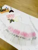 New baby clothes Princess dress kids tracksuits Size 90-150 CM Flower print girls T-shirt and Perspective lace long skirt 24Mar