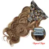 Extensions 120G 7PCS Body Wavy Clip Hair Extensions Brazilian Machine Remy 100% Natural Human Hair Clip in Piano Color Caramel Brown