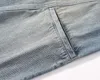 Pantalones vaqueros lavados para hombres y mujeres, pantalones de pierna ancha con bolsillo con lavado de agua pesado