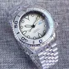 Zegarek na rękę kopułowe szafir szklarki skx mod mechaniczny stal zegarek men s nh36 movt ceramiczna wkładka biała rozstaw