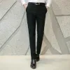 Jakość mężczyzn Suit Pants Solid Kolor Casual Business Office Spodnie Slim Męska Uroczka do pary młody Pole ślubne Mężczyźni Mężczyzny 6xl