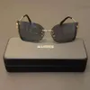 57313 Retro Randlose Sonnenbrille Marke Design Y2K Sonnenschirm Spiegel Dame Mode Schutz Brille Uv400