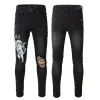 y2k jeans designer jeans heren skinny jeans desig kleuren broek Lange nijlpaard Sticker Borduren Slank Denim Rechte streetwear Skinny broek groothandel heren shorts 30-4