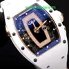 Automatische Kristallarmbanduhr RM Armbanduhr Damenserie RM037 Schwarze Keramik Damenuhr 52 x 34,4 mm Durchmesser RM037