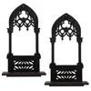 Portacandele Supporti Porta ornamenti neri Statua Grande Centrotavola retrò di Halloween Tavoli Candeliere da tavolo in ferro battuto