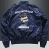 USA Mans Bomber Jacket Baseball Uniform Air Force One Army Aviation Jumper Workwear Baseball Jersey Embroidery Coat Men 240309