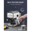 Ihomekee Máquina de café expreso italiano de 15 piezas, máquina de capuchino con leche, con barra de vapor de burbujas, adecuada para el hogar y la oficina, máquina de café de calentamiento rápido - CM6822,