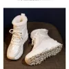 Buty Lucky Platform Waterproof Boots dla kobiet koronkowe ciepło zagęszczenie pluszowe buty zimowe panie grube bezzładne botas mujer