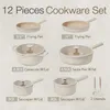 يضبط أدوات الطهي 12 PCS POTS و PANs مجموعة من السيراميك غير الواقص غير العصي المطبخ الطبخ PFOS PFOA مجانًا