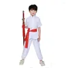 Roupas étnicas Kid Homens Mulheres Chinês Tradicional KungFu Uniforme para Meninos Meninas Wushu Traje Terno Set Tai Chi Folk Performance Stage Outfit