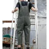 Straight Tube Trousers Man Soild Bib Overalls Fashion Relaxed Fit Casual Jumpsuit Men Pants Lightweight Overalls With