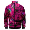 Men's Jackets Leopard Pattern 3D Jacket Men Women Harajuku Hip Hop Style Hoodie Casual Stand Collar Zipper Sweatshirt Coat Hombre Ropa