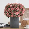 Fiori decorativi Fiore artificiale resistente ai raggi UV Ramo di rosa realistico con stelo 10 teste Decorazione finta per matrimonio domestico A