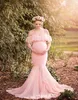 Pregnancy Fancy Dresses Mermaid Trumpet Strapless Maternity Pography Props Pregnant Women Baby Shower Dress2173174