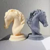 Baking Moulds Horse Head Statue Candle Silicone Mold Bust Riding Sculpture Art Figurine Animal Poney Mould M358