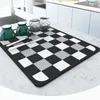 Tapis de table 1 pièces noir blanc grand napperon coton lin tissu tapis tapis de salle à manger napperons manteau accessoires de cuisine individuels 50X60 cm