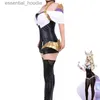 cosplay Anime Costumes KDA Ahri role-playing brings a girls nine tailed role-playing uniform Ahri one-piece dress Lolita tight fitting suit complete setC24321