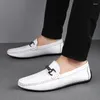 Chaussures décontractées hommes arrivée mocassins robe de mariée en cuir véritable sans lacet conduite confortable pour