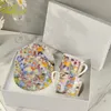 Designer Cups and Saucers Sets Ceramic Household Creative Cartoon Cartoon Coffee Cups and Saucer Gifts