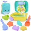 Sand Play Water Fun Childrens Summer Beach Toy Set Whale Bagage Trolley Case Summer Sand Shovel Outdoor Water Spela leksaker 24321
