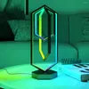 Tischlampen LED Atmosphäre Schreibtischlampe RGB Dimmbar Polygon mit Fernbedienung APP für Schlafzimmer Wohnzimmer US-Stecker