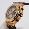 Business Fashion Wristwatch AP Bilek Saat Kraliyet Meşe Offshore 26470or Fil Gri Erkekler Saati 18K Gül Altın Otomatik Mekanik İsviçre İzle Lüks Gösterge 42mm